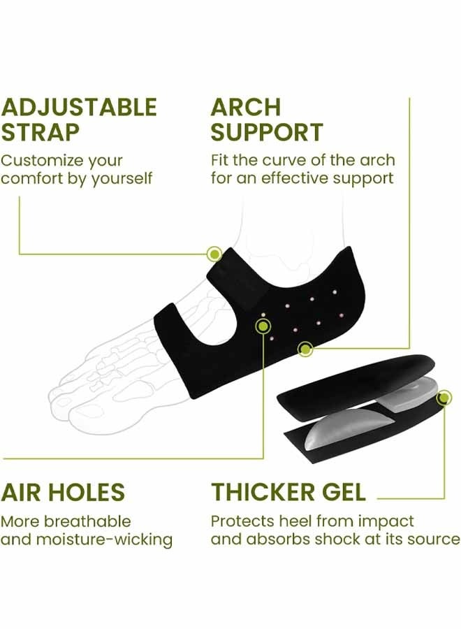 Plantar Fasciitis Gel Heel Protectors Heel Cups for Women Men Heels Spur Pain Relief - Heel Inserts Pads for Achilles Tendinitis Dry Cracked Heel Support Cushion,|Women - Image 3
